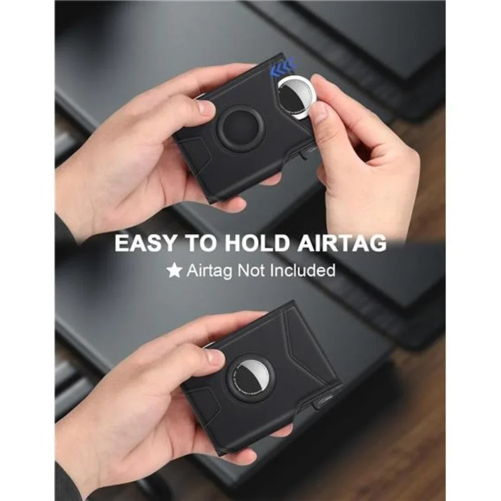 Airtag Wallet for Men | Minimalist Slim Mens Wallet | Pop Up Credit Card Wallet